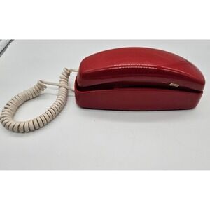 Vintage AT&T 210 Trimline Corded‎ Phone Red Wall Desk Mount Retro Handset Keypad